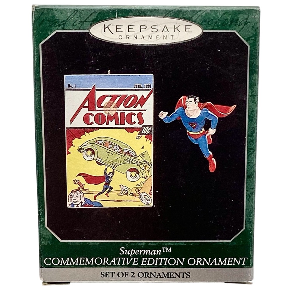 Hallmark DC Comics 1999  “Superman” Commemorative Edition” 2pc. Ornament Set